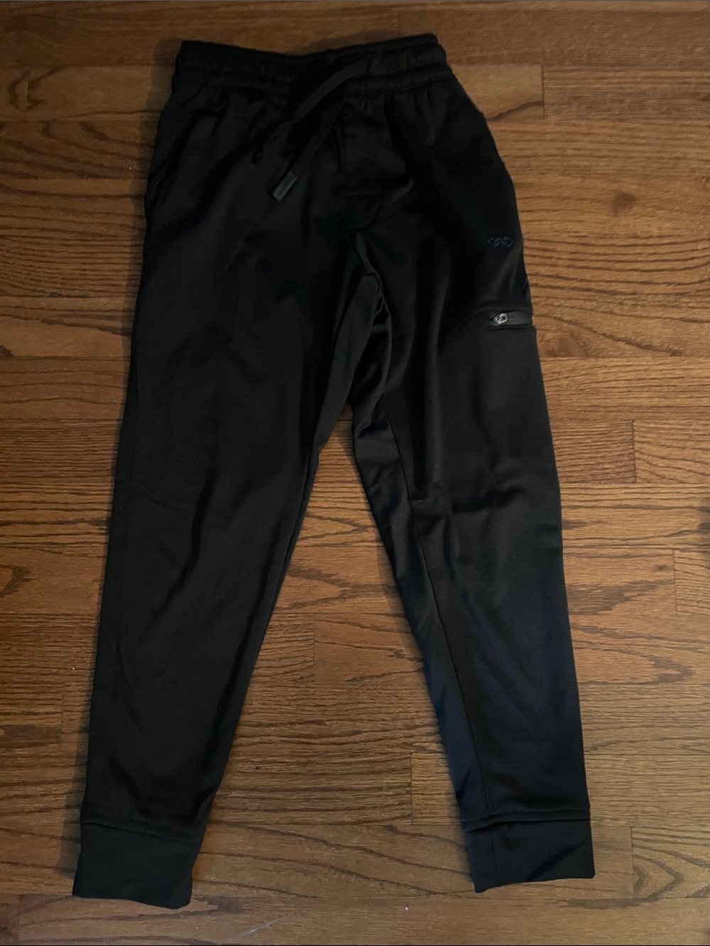 Kids' Black Performance Joggers with Zip Pocket